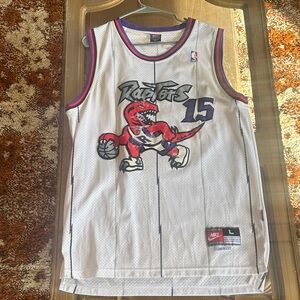 Nike Vince Carter Raptors White Jersey with Red and Purple Accents
